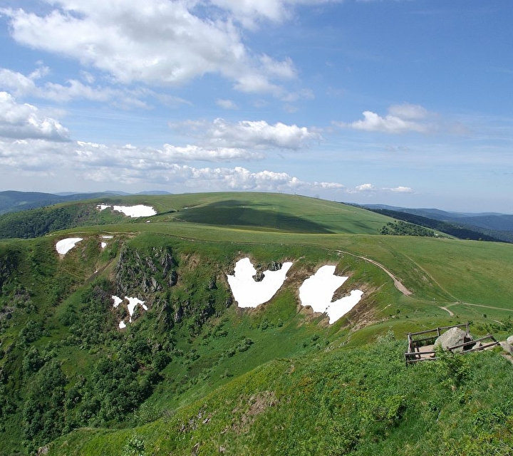 Vue sur le sommet du Hohneck en été et sa nature verdoyante