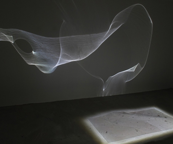 Oeuvre en noir et blanc tirée de l'exposition de l'artiste Caroline Tapernoux