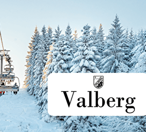Liaison par télésiège au dessus des pistes et des sapins enneigés