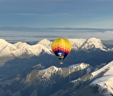 Vols en montgolfière au-dessus des Alpes, massif des Aravis