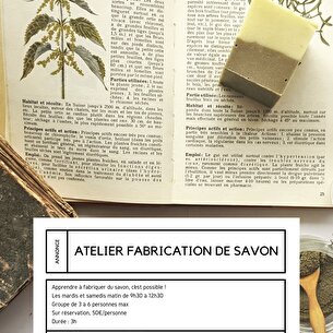 Affiche stage d'initiation fabrication de savons
